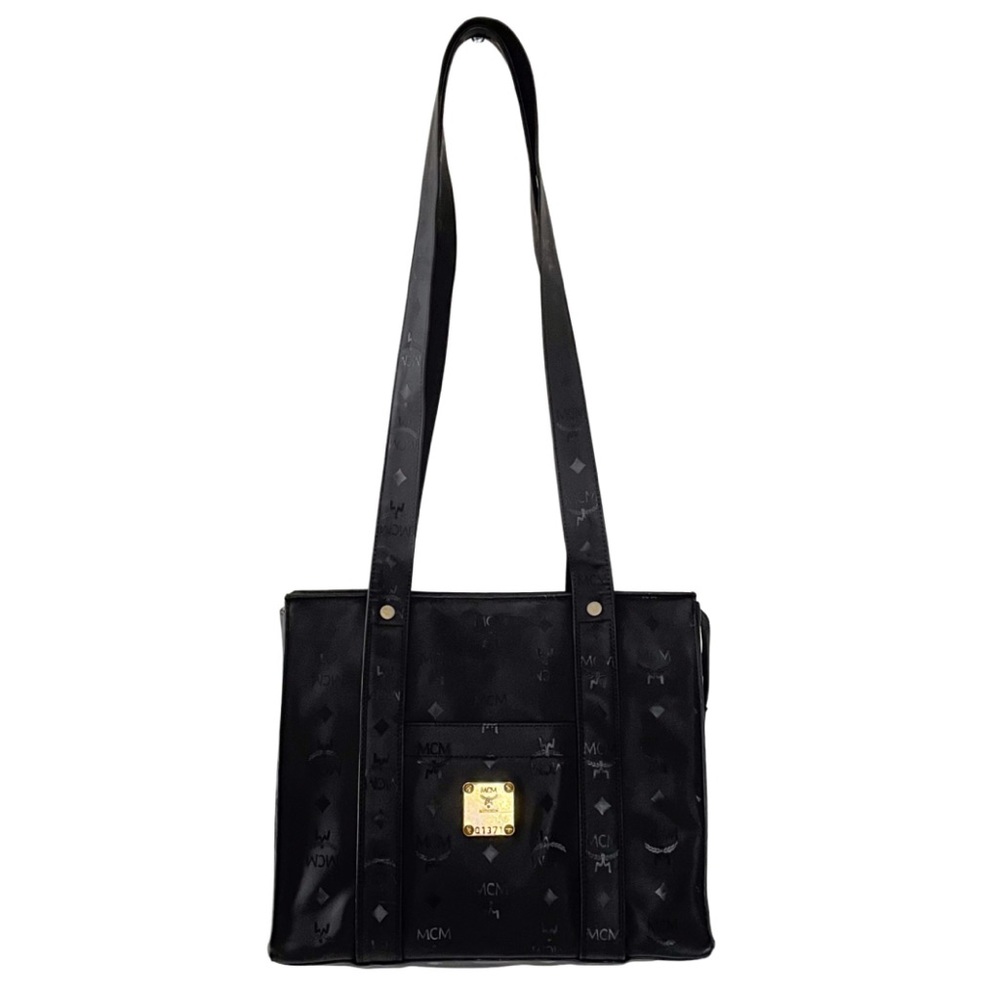 MCM vintage black visetos canvas shoulder bag - Picture 2 of 11